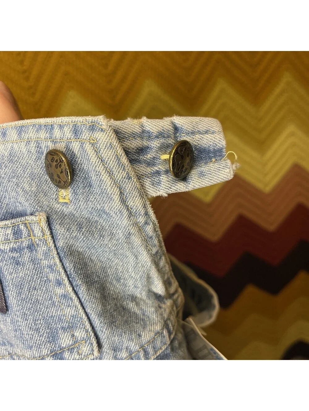 Vintage OshKosh B'gosh Bubble Blue Jean Romper 6-9 Months NWT